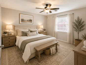 Large primary suite with 2 closets
